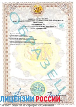Образец сертификата соответствия (приложение) Лысково Сертификат ISO 14001